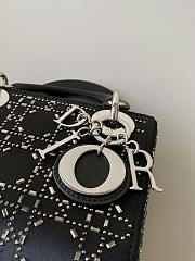  Lady Dior Mini Bag Black Strass Cannage Satin Size 17×15×7cm - 3