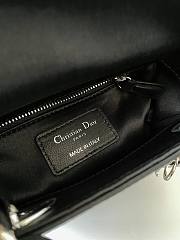  Lady Dior Mini Bag Black Strass Cannage Satin Size 17×15×7cm - 5