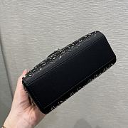  Lady Dior Mini Bag Black Strass Cannage Satin Size 17×15×7cm - 6