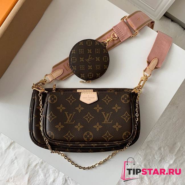 LV Multi pochette accessoires light pink strap M44840 Size 24×13.5×4cm - 1