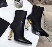 YSL Opyum 110 YSL Black Gold Heeled Boots - 1