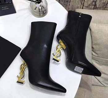 YSL Opyum 110 YSL Black Gold Heeled Boots