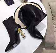 YSL Opyum 110 YSL Black Gold Heeled Boots - 5