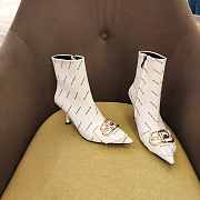 Balenciaga Ankle Leather White Boot - 1