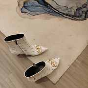Balenciaga Ankle Leather White Boot - 5