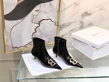 Balenciaga Black BB Patent Leather Ankle Boots