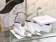 Balenciaga White BB Patent Leather Ankle Boots - 1