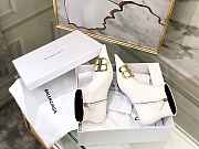 Balenciaga White BB Patent Leather Ankle Boots - 6