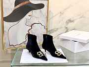 Balenciaga Black BB Velvet Leather Ankle Boots - 1
