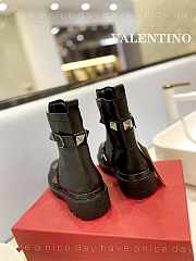 Valentino Garavani Roman Stud leather black silver boots - 6