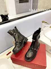 Valentino Garavani Roman Stud leather black silver boots - 5