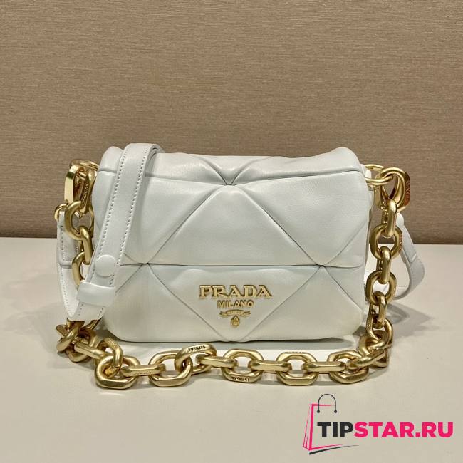 Prada System Nappa Patchwork Shoulder Bag white Size 21 x 15 x 6.5 cm - 1