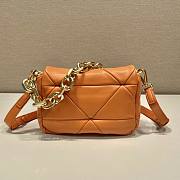 Prada System Nappa Patchwork Shoulder Bag Orange  Size 21 x 15 x 6.5 cm - 4