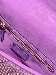 Valentino Garavani - Crystal Embellished Roman Stud Shoulder Bag In Purple 24 x 16 x 8 cm - 6