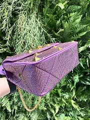 Valentino Garavani - Crystal Embellished Roman Stud Shoulder Bag In Purple 24 x 16 x 8 cm - 3