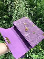 Valentino Garavani - Crystal Embellished Roman Stud Shoulder Bag In Purple 24 x 16 x 8 cm - 2