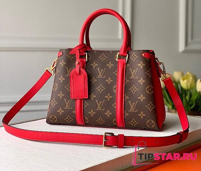 LV SOUFFLOT BB MONOGRAM CANVAS/ CERISE COLORED LEATHER - M44818 - 29x19x10cm - 1