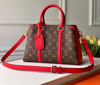 LV SOUFFLOT BB MONOGRAM CANVAS/ CERISE COLORED LEATHER - M44818 - 29x19x10cm