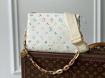 LV Coussin PM White Lambskin Leather M21209 Size 26x20x12 cm