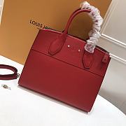 Louis Vuitton City Steamer Handbag Leather MM Red M51026 Size 31 x 26.5 x 12 cm - 5