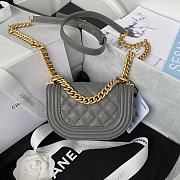 Chanel Mini Boy Messenger Bag Gray AS3315 size 15x9.5x4.5 cm - 2