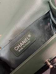 Chanel Boy Bag Silver Hardware Green Bag 67085 Size 20cm - 4