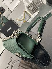 Chanel Boy Bag Silver Hardware Green Bag 67085 Size 20cm - 3