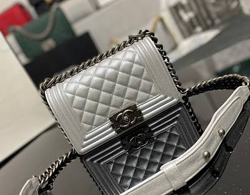 Chanel Boy Bag Silver Hardware Bag 67085 Size 20cm