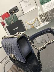 Chanel Boy Bag Silver Hardware Blue Bag 67085 Size 20cm - 5