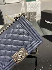 Chanel Boy Bag Silver Hardware Blue Bag 67085 Size 20cm - 4