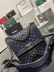 Chanel Boy Bag Silver Hardware Blue Bag 67085 Size 20cm - 3