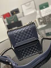 Chanel Boy Bag Silver Hardware Blue Bag 67085 Size 20cm - 2