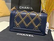 Chanel Boy Bag Latest Bag Navy Blue 67086 Size 25cm - 5