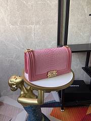 Chanel Boy Flap Bag Python Old Medium Pink 67086 Size 25×16×9cm - 3