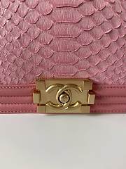 Chanel Boy Flap Bag Python Old Medium Pink 67086 Size 25×16×9cm - 6