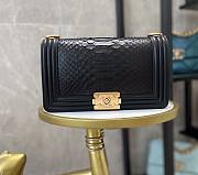 Chanel Boy Flap Bag Python Old Medium Black 67086 Size 25×16×9cm - 1