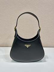 Prada Cleo Brushed Leather Shoulder Black Bag Size 27x19x5 cm - 1