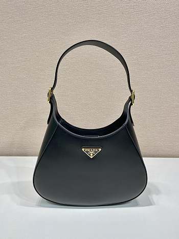 Prada Cleo Brushed Leather Shoulder Black Bag Size 27x19x5 cm