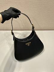 Prada Cleo Brushed Leather Shoulder Black Bag Size 27x19x5 cm - 2