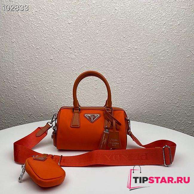 Prada Cleo Brushed Leather Shoulder Orange Bag Size 27x19x5 cm - 1