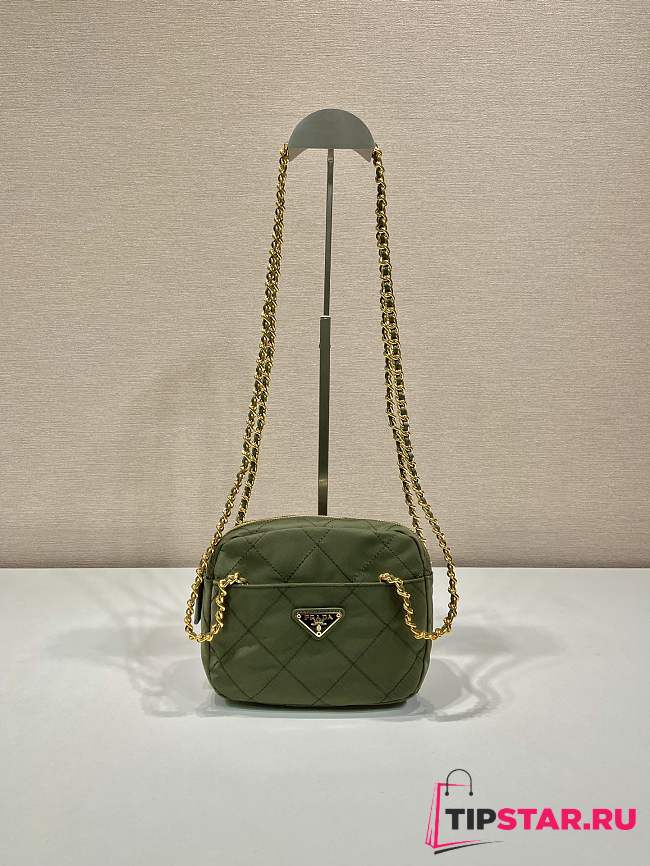 Prada Paffuto Padded Shoulder Bag Olive 1BD632 Size 19 x 14 x 6 cm - 1