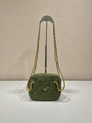 Prada Paffuto Padded Shoulder Bag Olive 1BD632 Size 19 x 14 x 6 cm