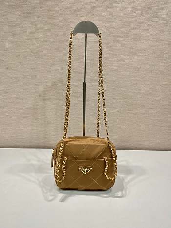 Prada Paffuto Padded Shoulder Bag Beige 1BD632 Size 19 x 14 x 6 cm