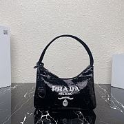 Prada Re-Edition 2000 Sequined Re-Nylon Mini-Bag Black 1NE515 Size 22x17x6 cm - 1