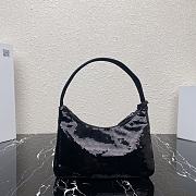 Prada Re-Edition 2000 Sequined Re-Nylon Mini-Bag Black 1NE515 Size 22x17x6 cm - 2