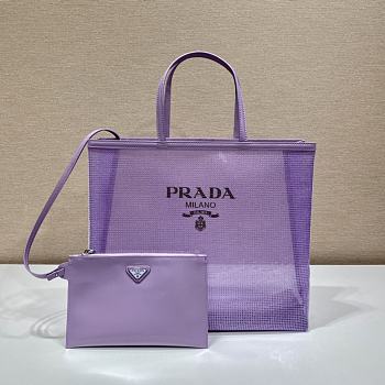 Prada Tote Purple Bag 1BG416 Size 36x 30x10 cm