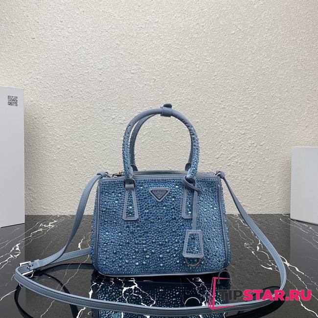 Prada Prada Galleria Saffiano leather small bag Blue 1BA896 Size 24.5x16.5x11 cm - 1