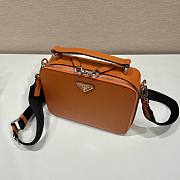 Prada Men Brique Saffiano Leather Bag-Orange Size 16x6x22 cm  - 4