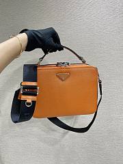 Prada Men Brique Saffiano Leather Bag-Orange Size 16x6x22 cm  - 2