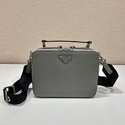 Prada Men Brique Saffiano Leather Bag-Gray Size 16x6x22 cm  - 1